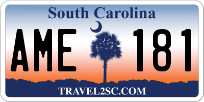 SC license plate AME181