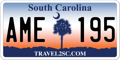 SC license plate AME195