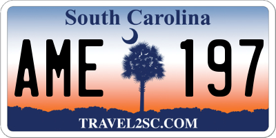 SC license plate AME197