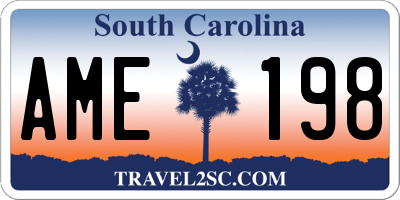 SC license plate AME198