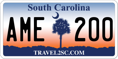 SC license plate AME200