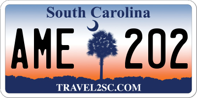 SC license plate AME202