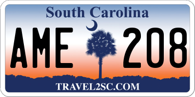 SC license plate AME208