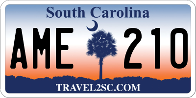 SC license plate AME210