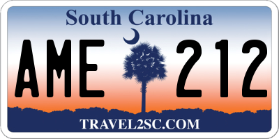 SC license plate AME212