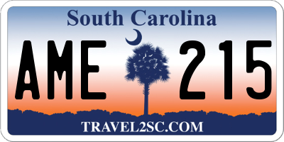 SC license plate AME215