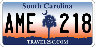 SC license plate AME218