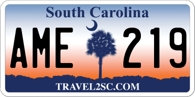 SC license plate AME219