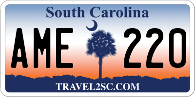 SC license plate AME220