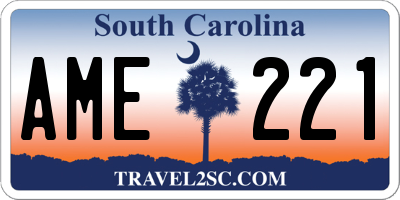 SC license plate AME221