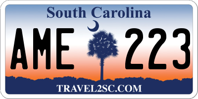 SC license plate AME223
