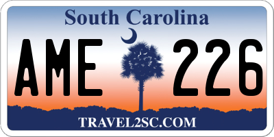SC license plate AME226
