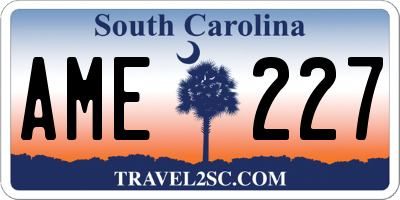 SC license plate AME227