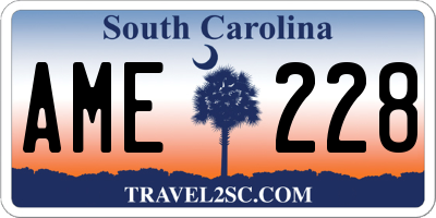SC license plate AME228