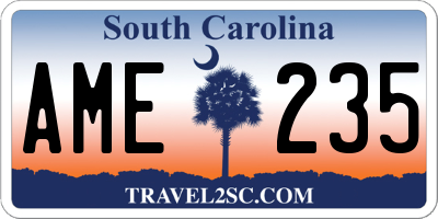 SC license plate AME235