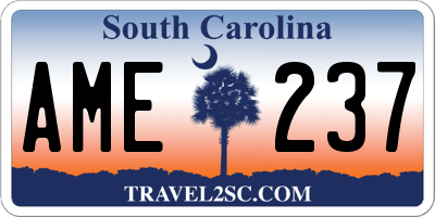 SC license plate AME237
