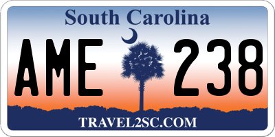 SC license plate AME238