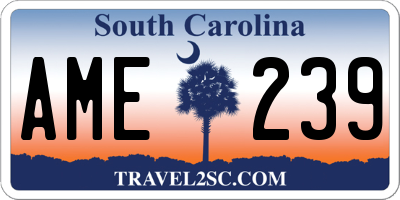 SC license plate AME239