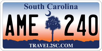 SC license plate AME240