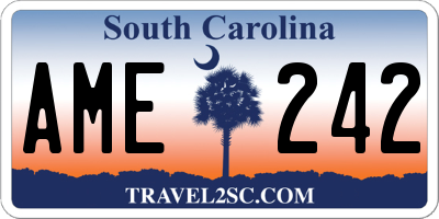 SC license plate AME242