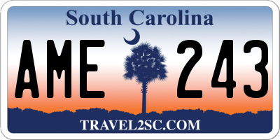SC license plate AME243