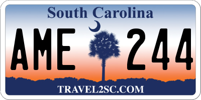 SC license plate AME244
