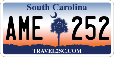 SC license plate AME252