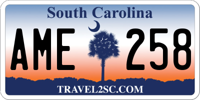 SC license plate AME258