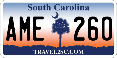 SC license plate AME260