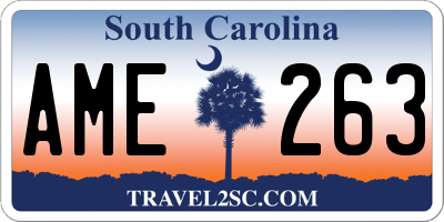 SC license plate AME263