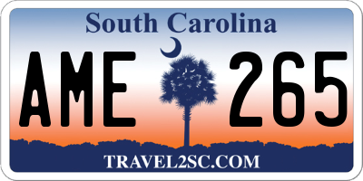 SC license plate AME265