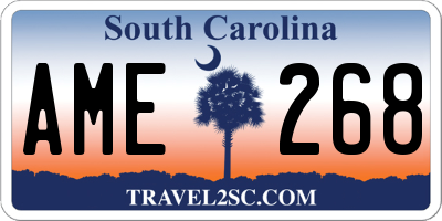 SC license plate AME268