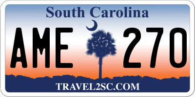 SC license plate AME270