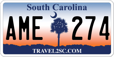 SC license plate AME274