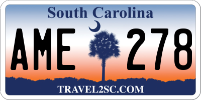 SC license plate AME278