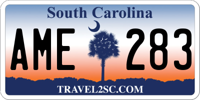 SC license plate AME283