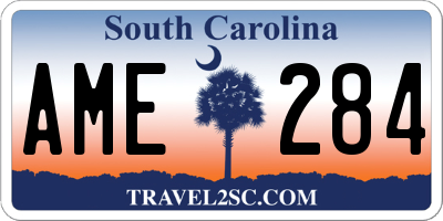SC license plate AME284