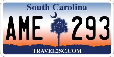 SC license plate AME293