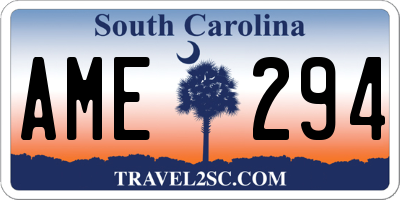 SC license plate AME294