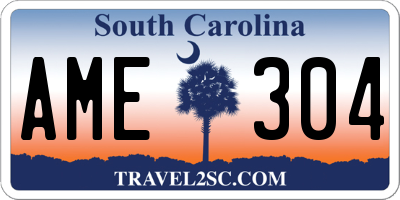 SC license plate AME304