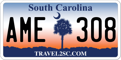 SC license plate AME308