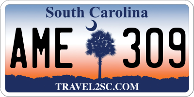 SC license plate AME309