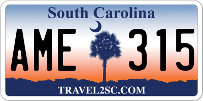 SC license plate AME315