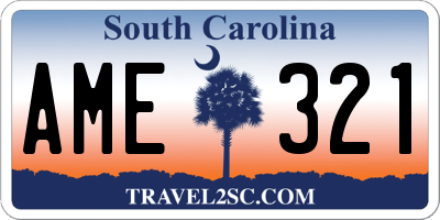 SC license plate AME321