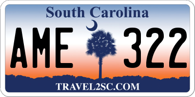 SC license plate AME322