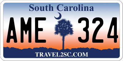 SC license plate AME324
