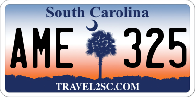 SC license plate AME325