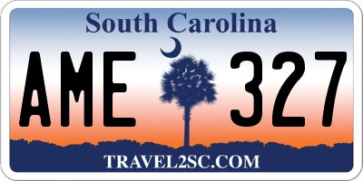 SC license plate AME327