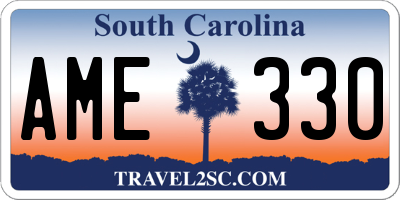 SC license plate AME330