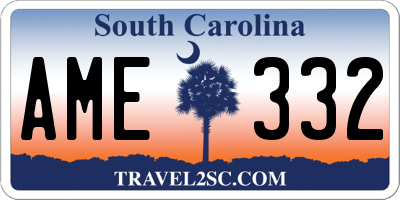 SC license plate AME332